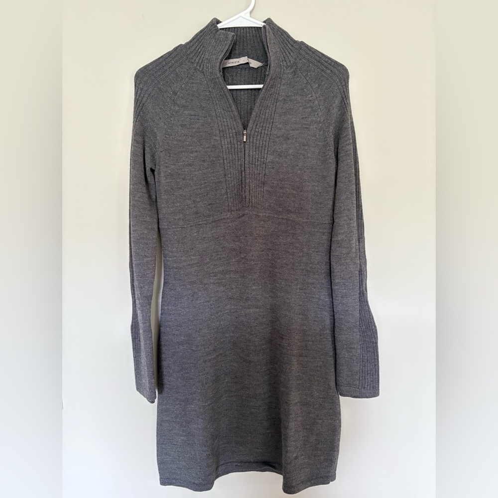 Athleta Gray Long Sleeve Mock Neck Sweater Dress
